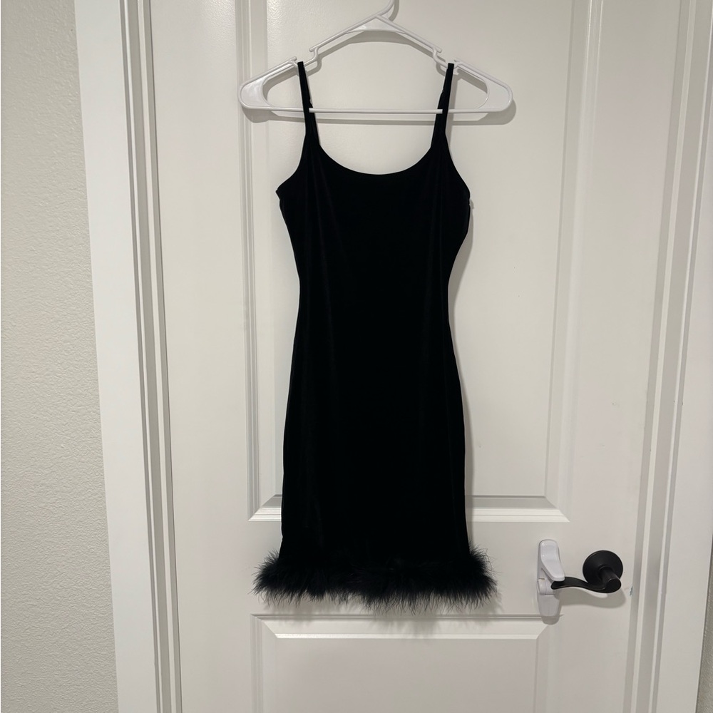 Bear Dance Black Velvet Dress